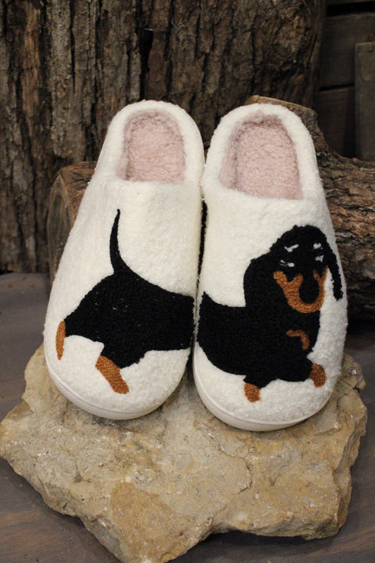 Dachshund Through The Snow Slippers