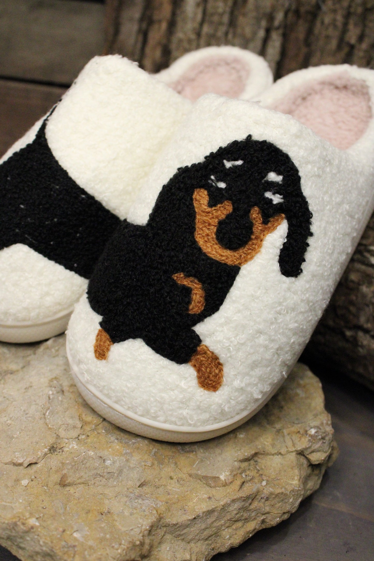 Dachshund Through The Snow Slippers