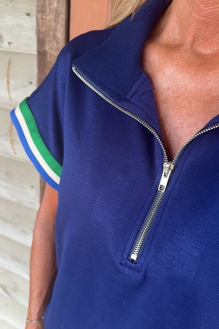 Harbor Stripe Half-Zip Top