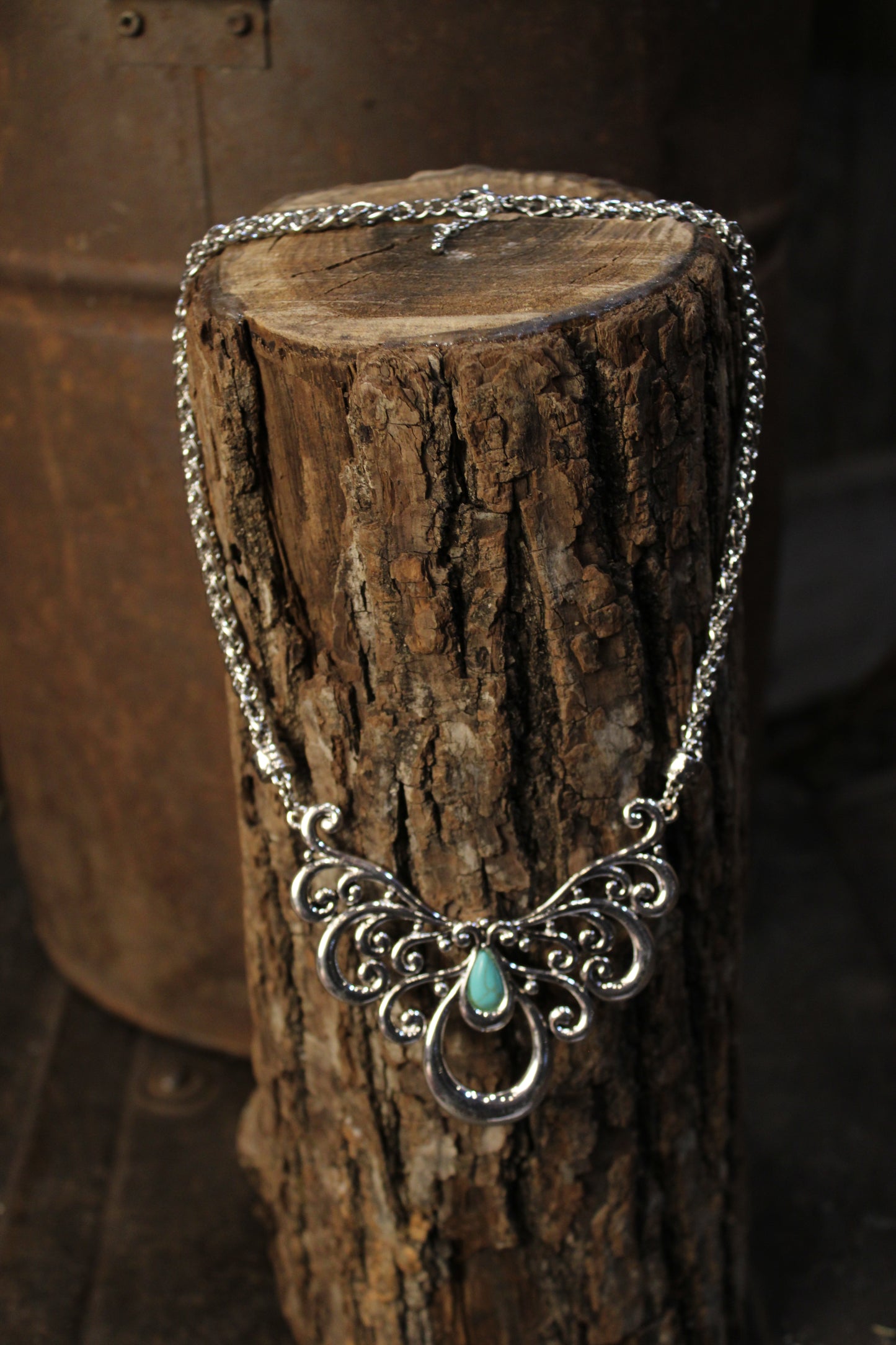 Silver Serenade Turquoise Necklace