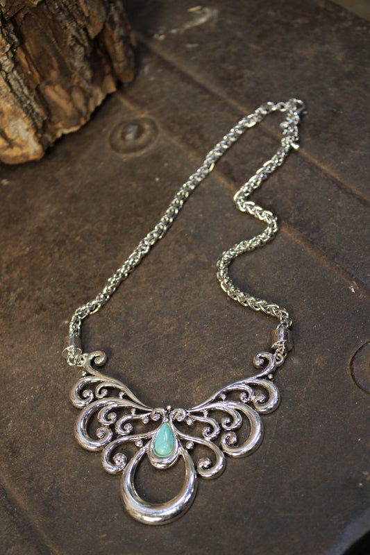 Silver Serenade Turquoise Necklace