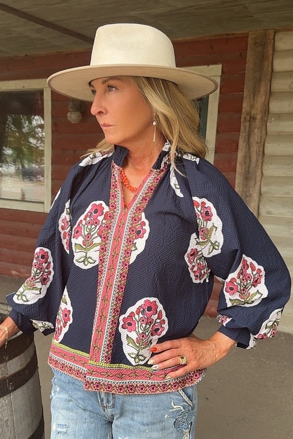Cape Cod Navy Blouse