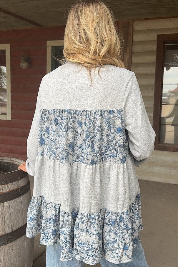 Juniper Grey Sweater Blouse