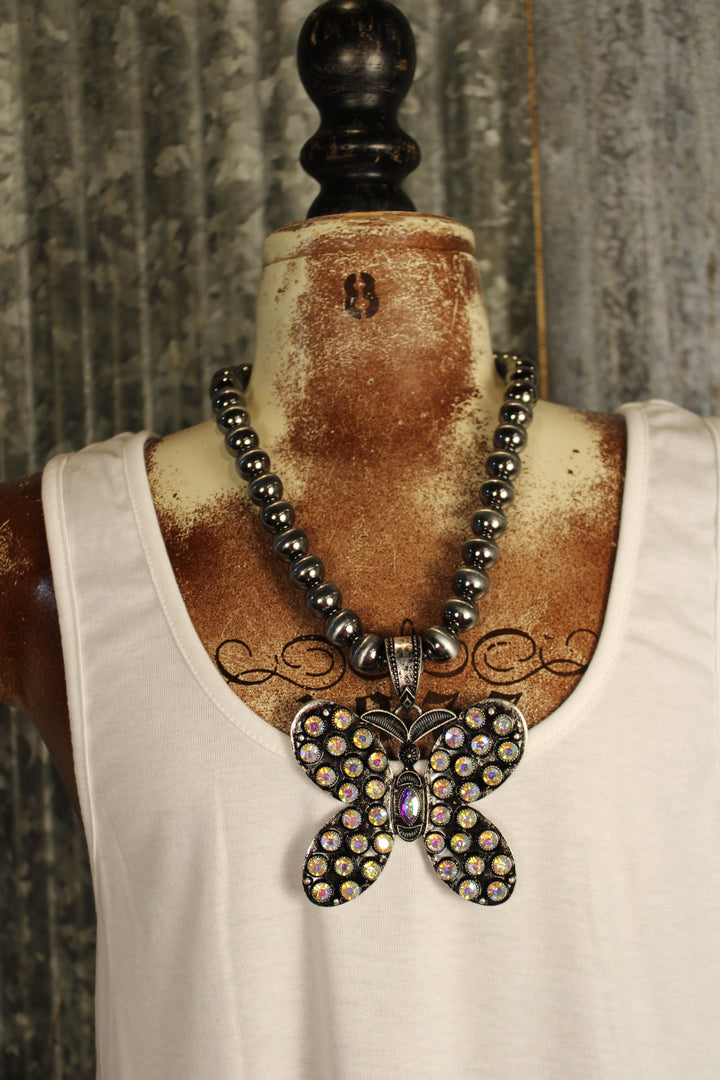 Prairie Glow Butterfly Necklace