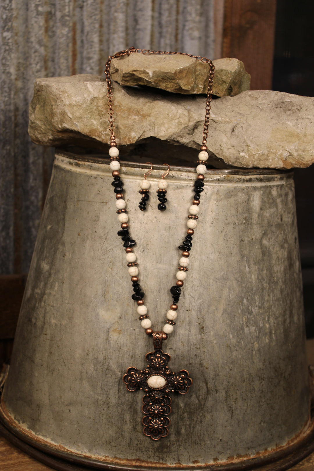 Midnight Grace Copper Earrings