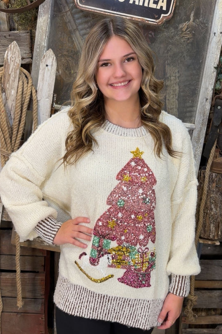 Pink Pines Christmas Sweater