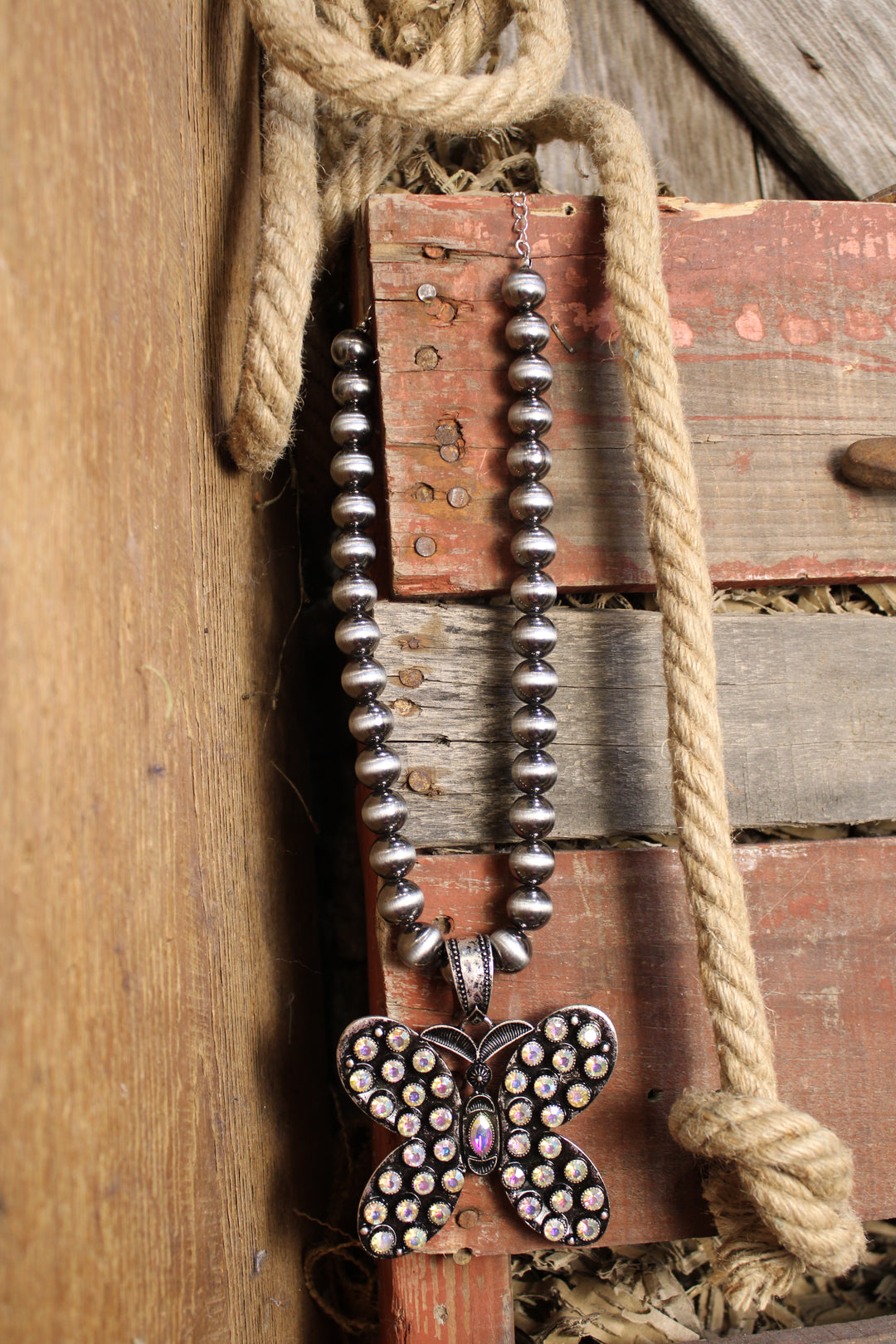 Prairie Glow Butterfly Necklace
