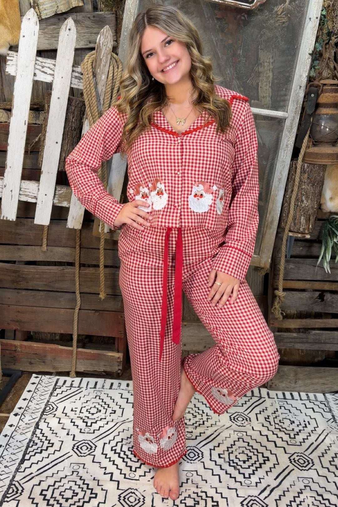 Santa’s Slumber Gingham Pajamas
