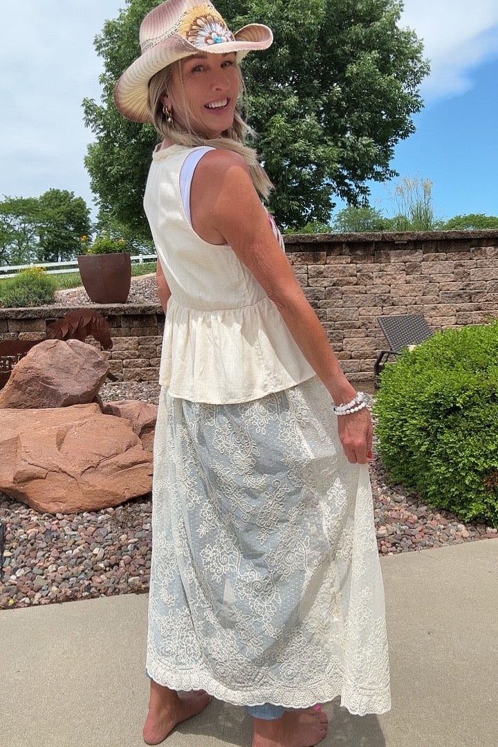 Sweetheart Lace Duster Vest