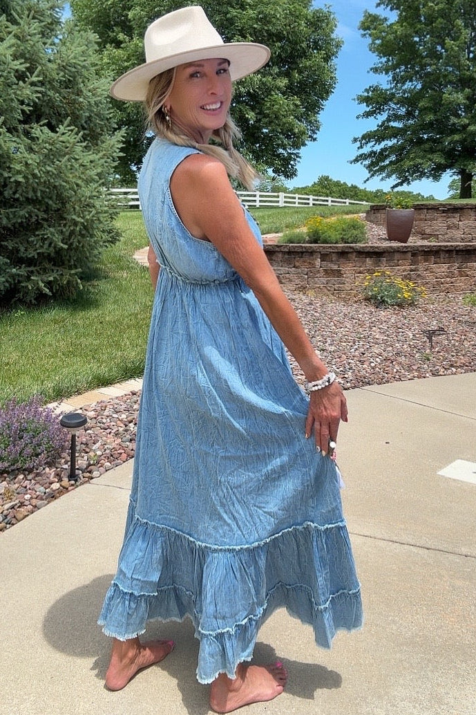 Tassels &amp; Sequins Denim Dream Dress