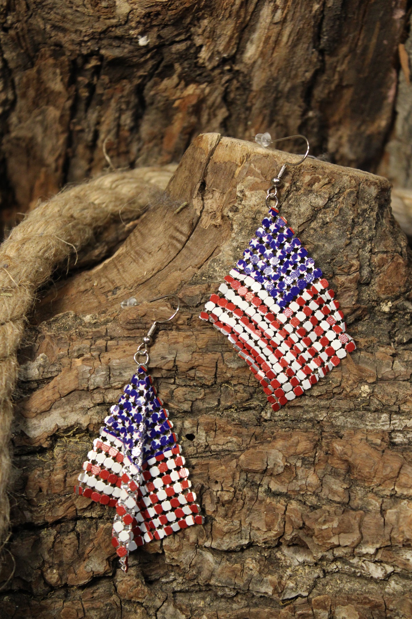 American Heritage Mesh Chain Earrings