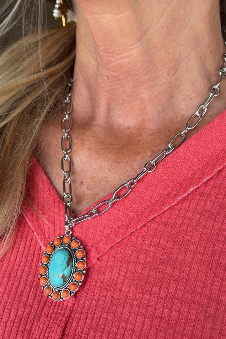 Canyon Sunburst Silver Necklace
