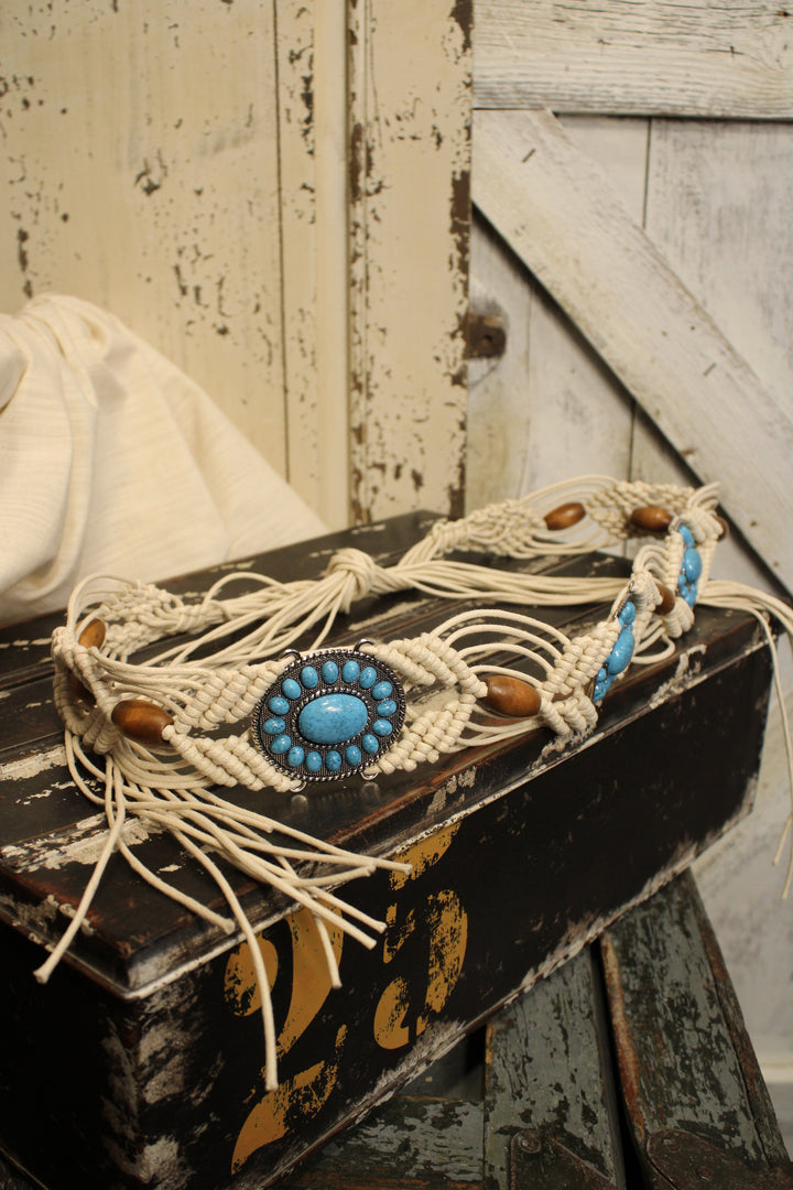 Turquoise Trail Bohemian Braided Belt