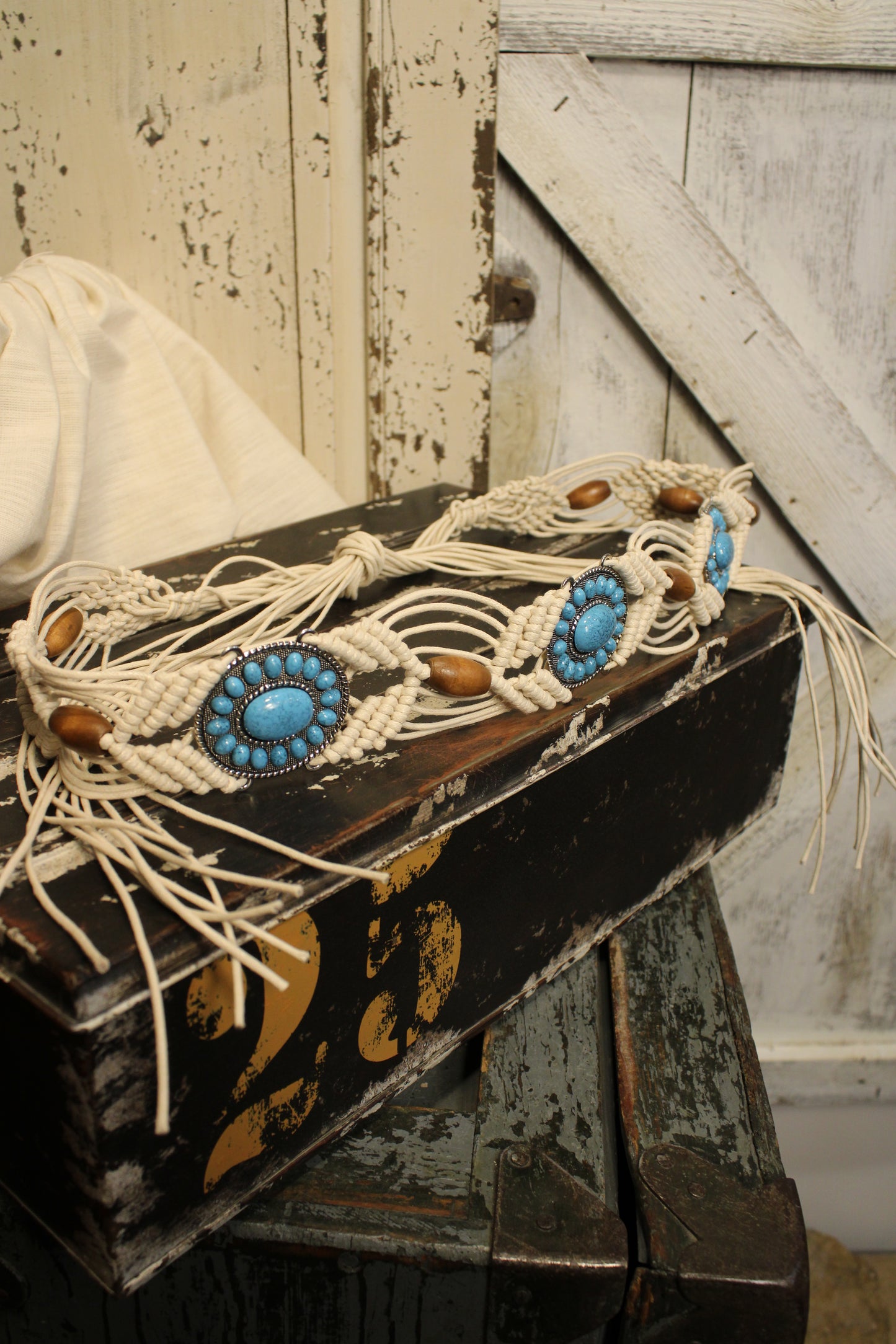 Turquoise Trail Bohemian Braided Belt