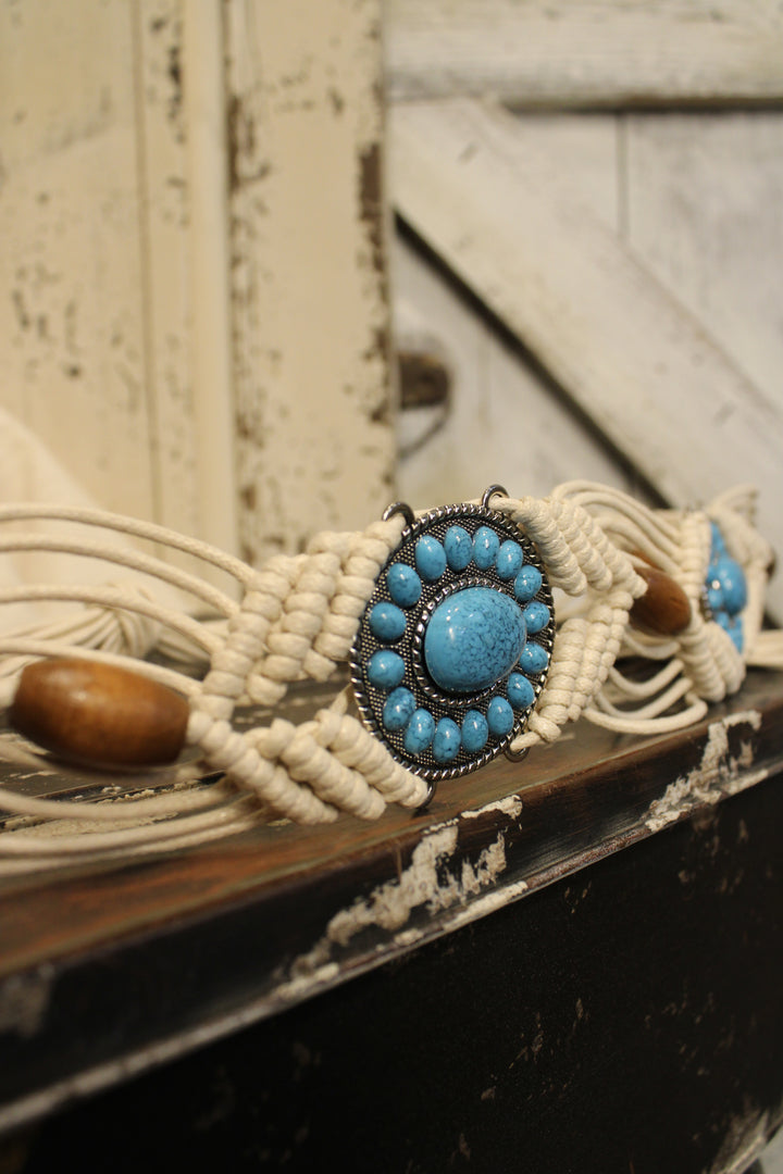 Turquoise Trail Bohemian Braided Belt