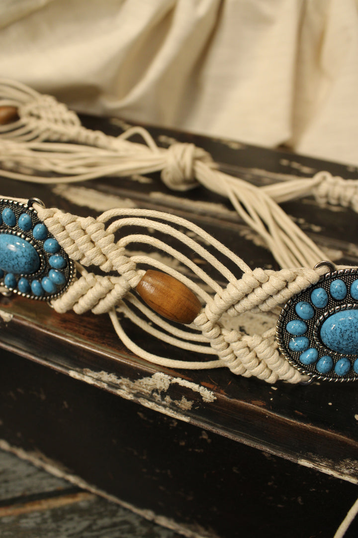 Turquoise Trail Bohemian Braided Belt