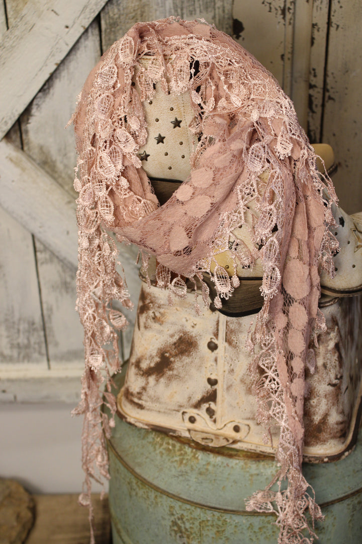 Misty Rose Dotted Scarf