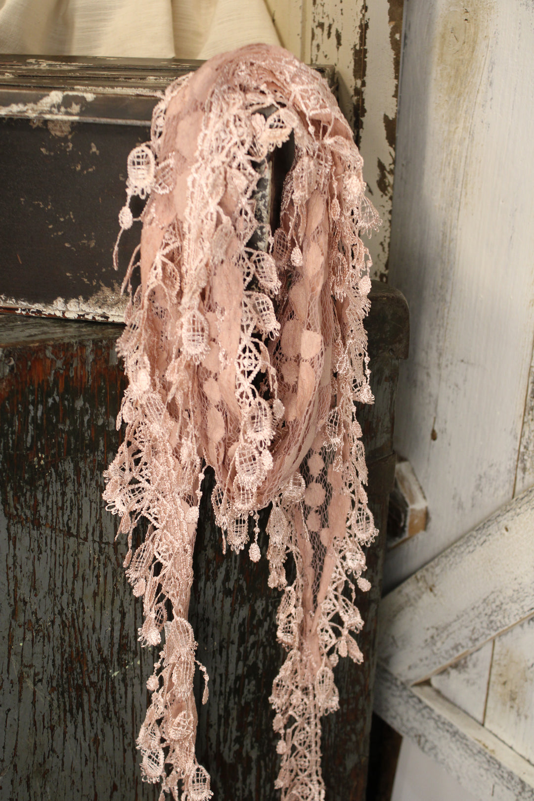 Misty Rose Dotted Scarf