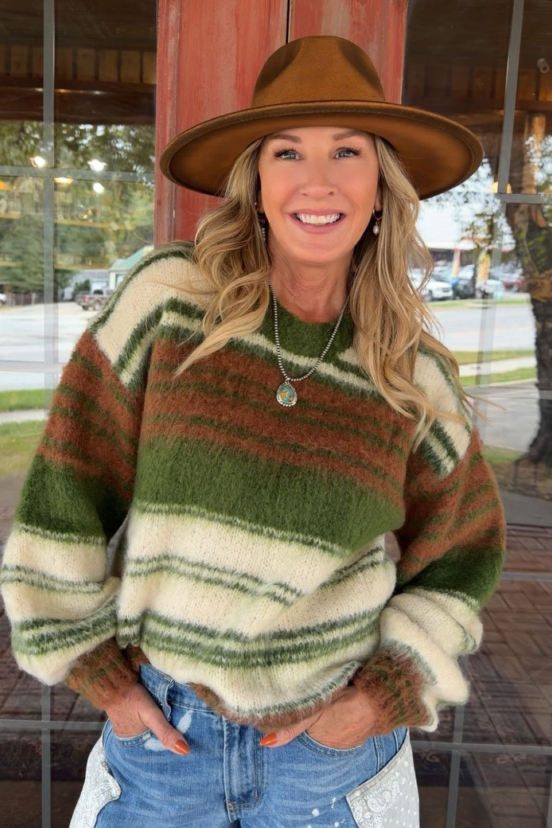 Chestnut &amp; Pine Striped Sweater