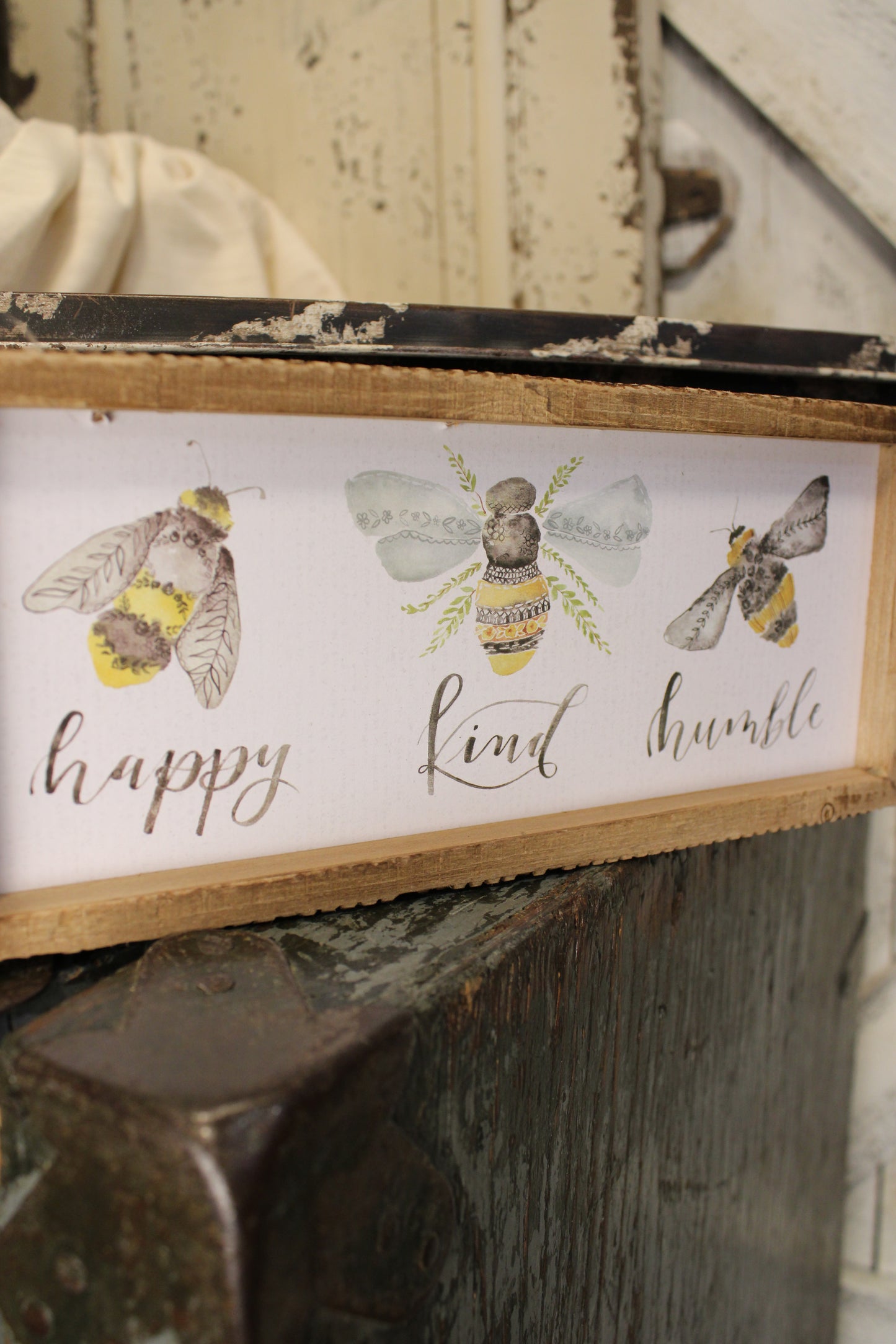 Happy Kind Humble Inset Box Sign
