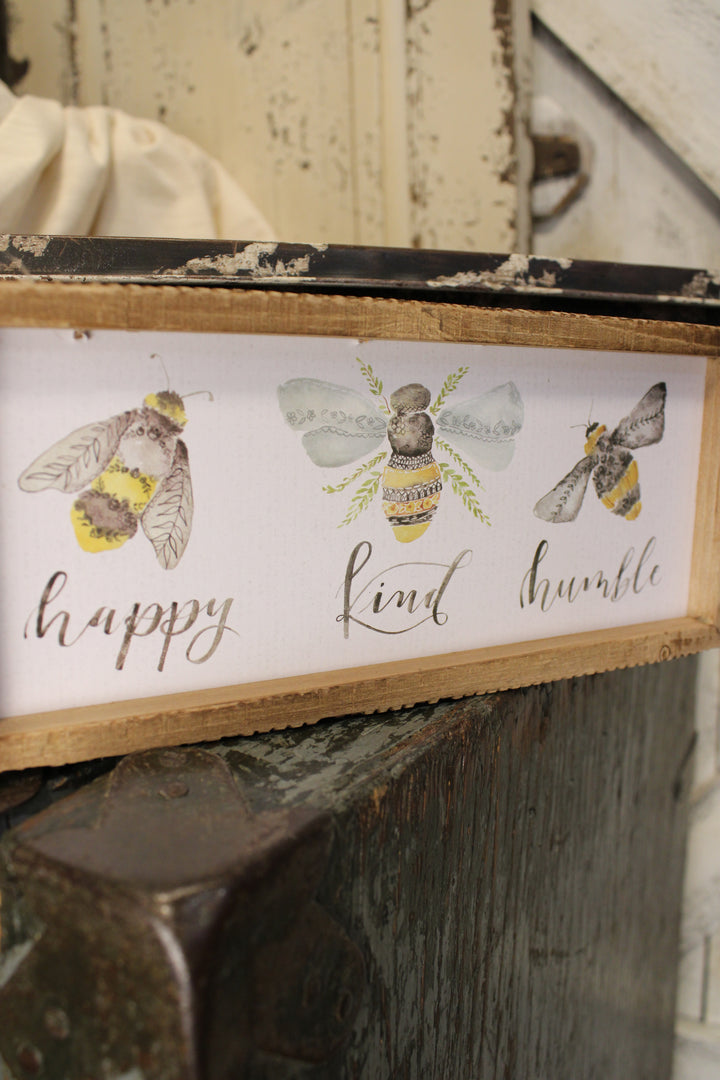 Happy Kind Humble Inset Box Sign