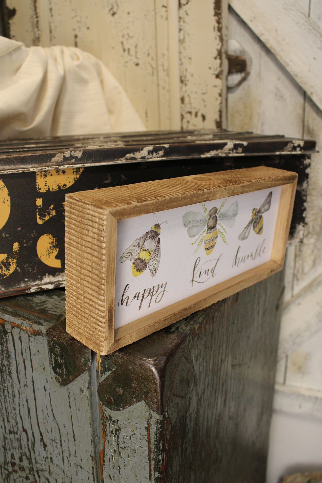 Happy Kind Humble Inset Box Sign