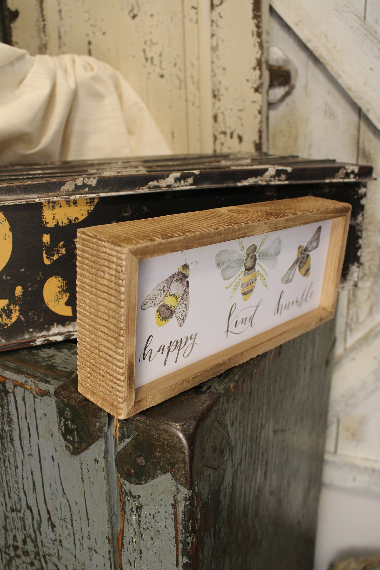 Happy Kind Humble Inset Box Sign