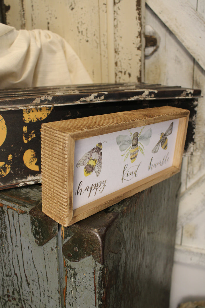Happy Kind Humble Inset Box Sign