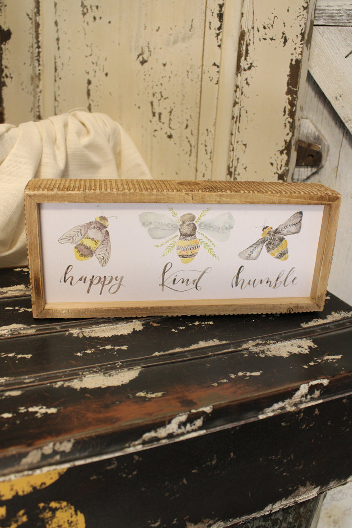 Happy Kind Humble Inset Box Sign