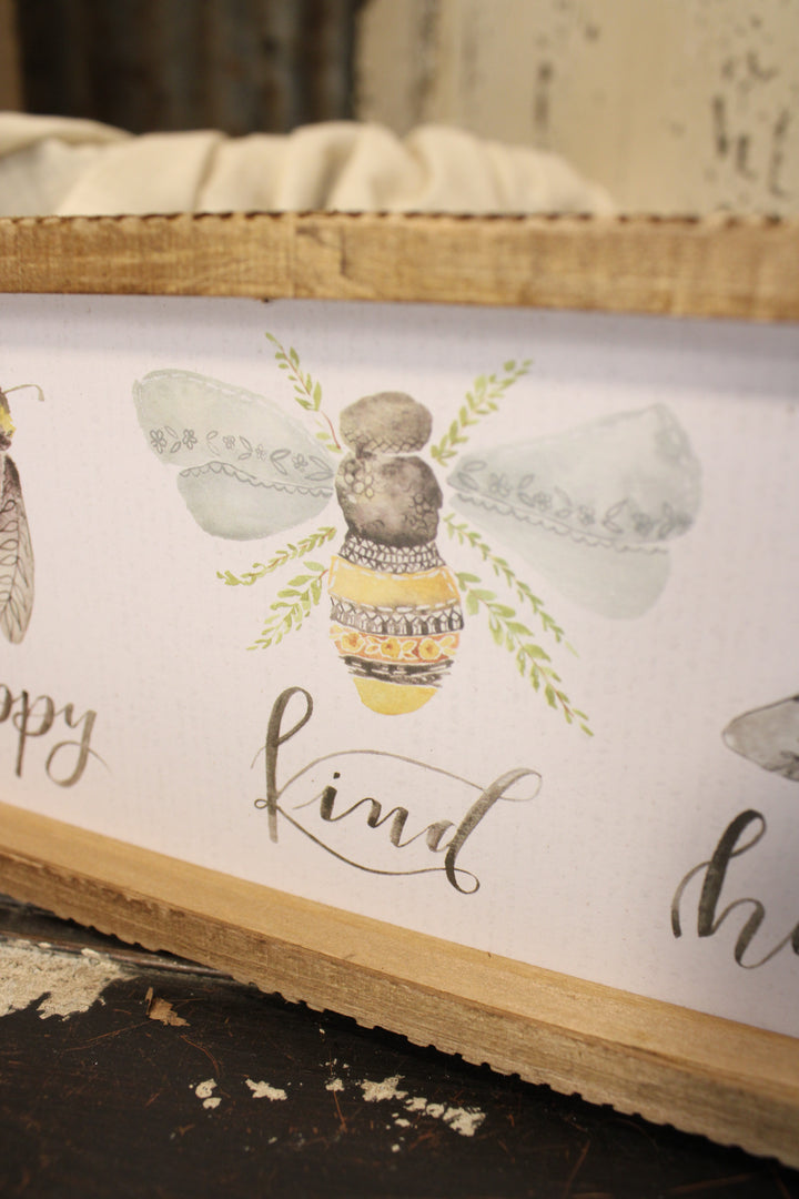Happy Kind Humble Inset Box Sign