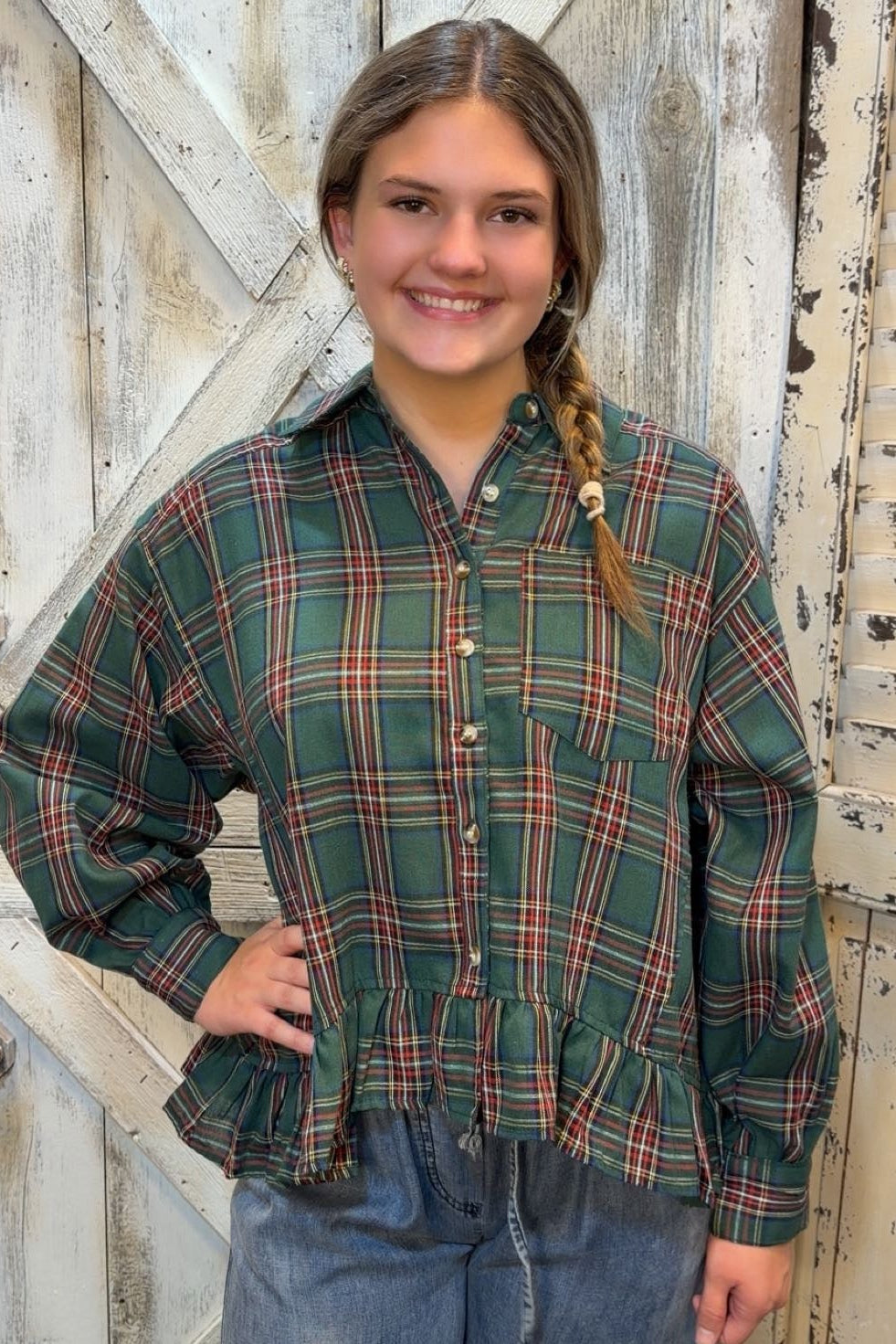 Vintage Forest Tartan Top