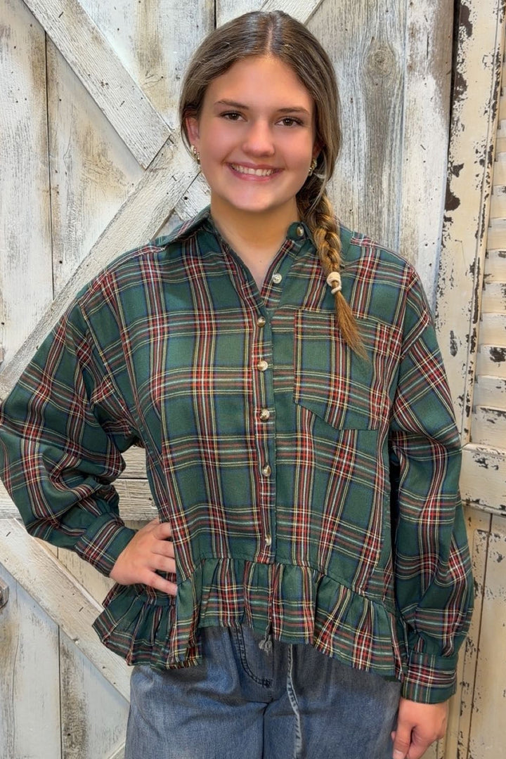 Vintage Forest Tartan Top
