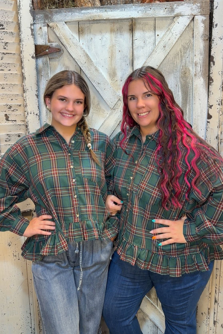 Vintage Forest Tartan Top
