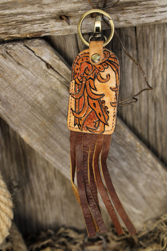 Prairie Spirit Hand Painted Hand Carved Keychain
