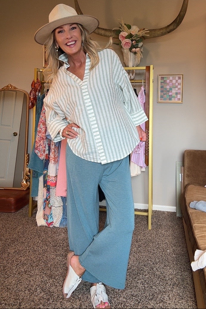 Go With The Flow Teal Pants