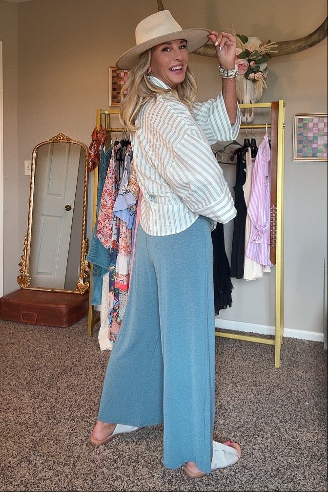 Go With The Flow Teal Pants