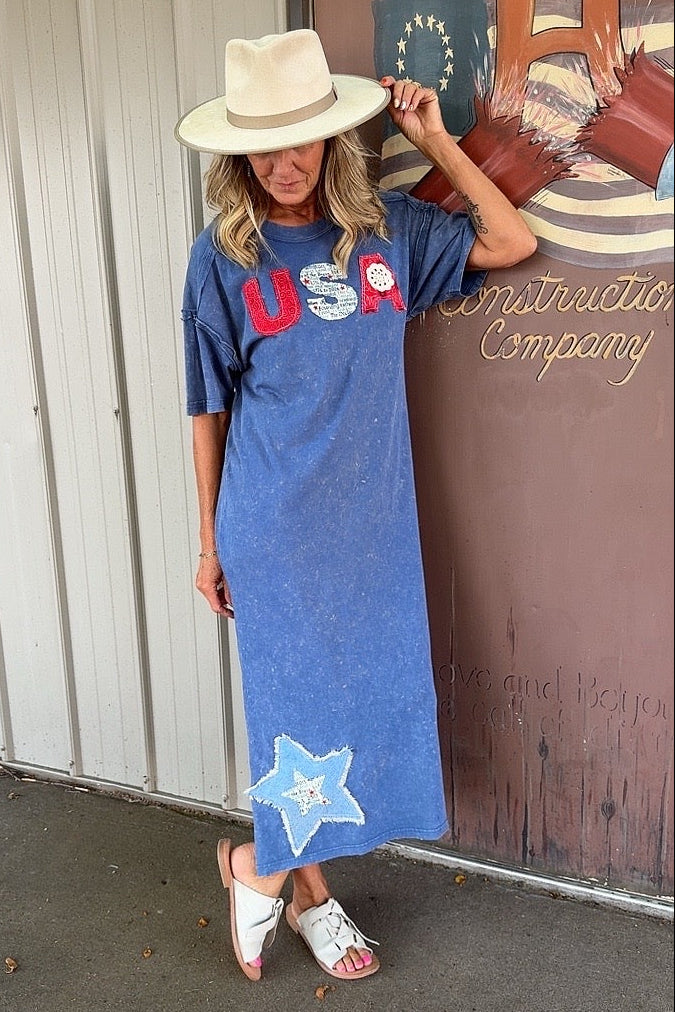 FGO Denim & Glory Applique Dress