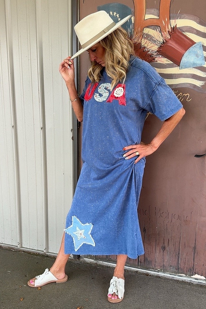 FGO Denim & Glory Applique Dress