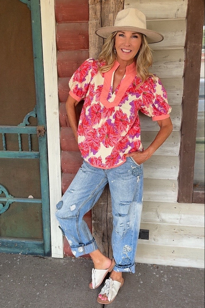 Petals In Pink Blouse