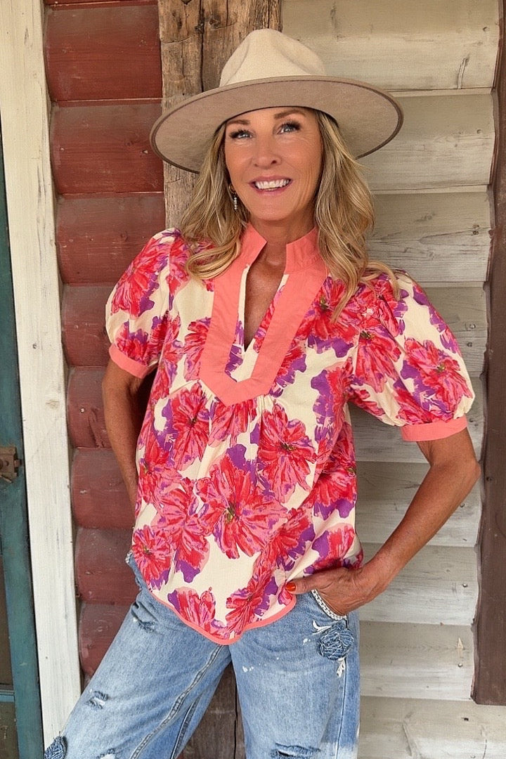 Petals In Pink Blouse