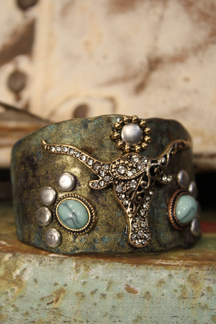 Longhorn Gold Cuff Bracelet