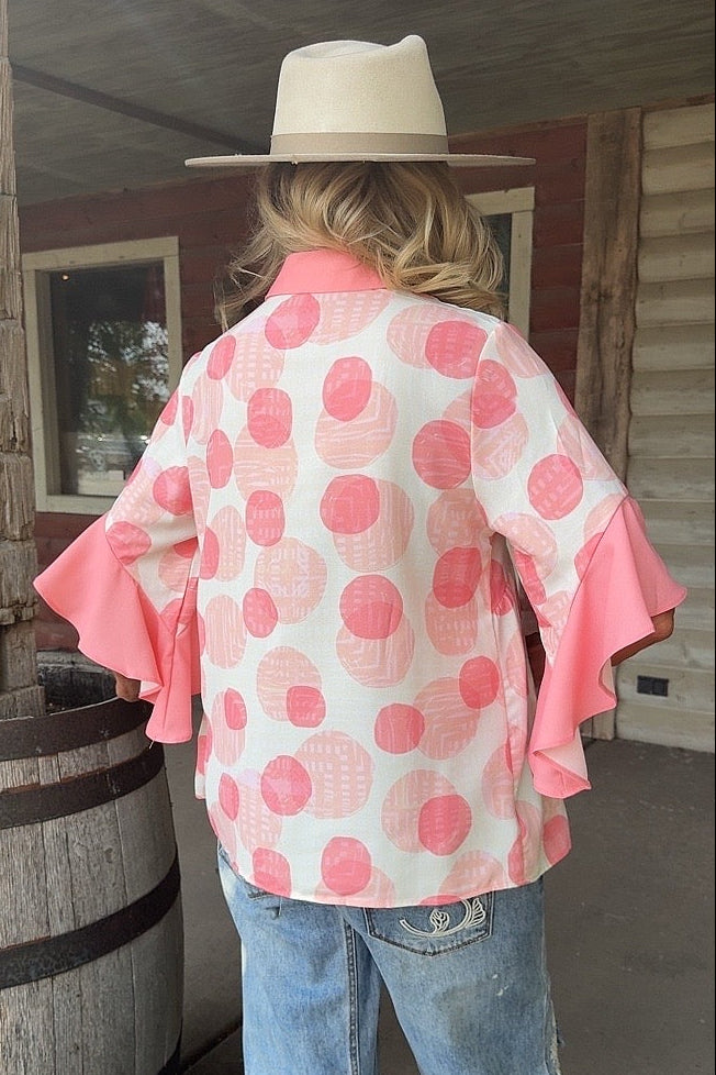 Blushing Polka Dot Blouse