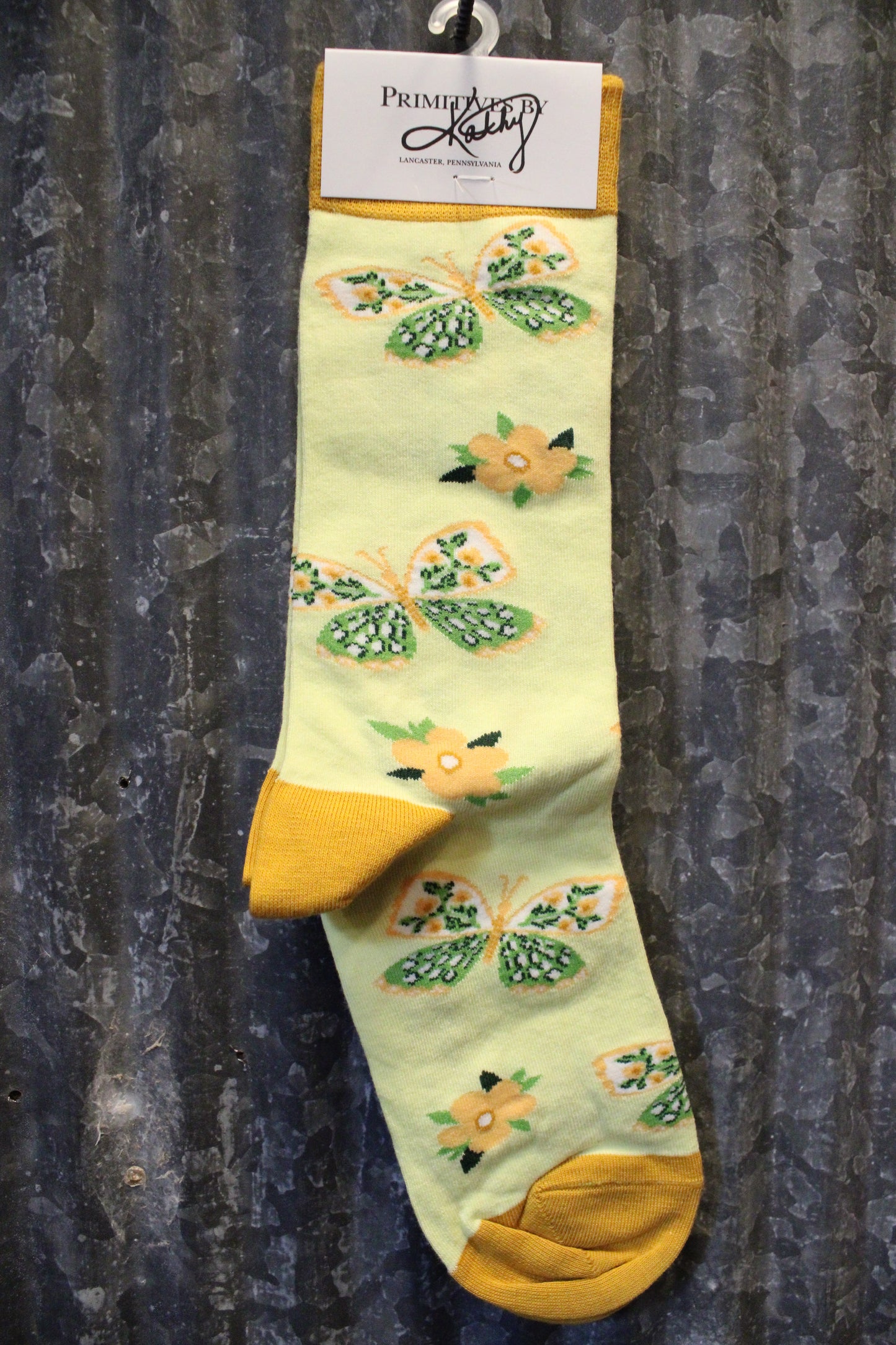 Yellow Butterfly Socks