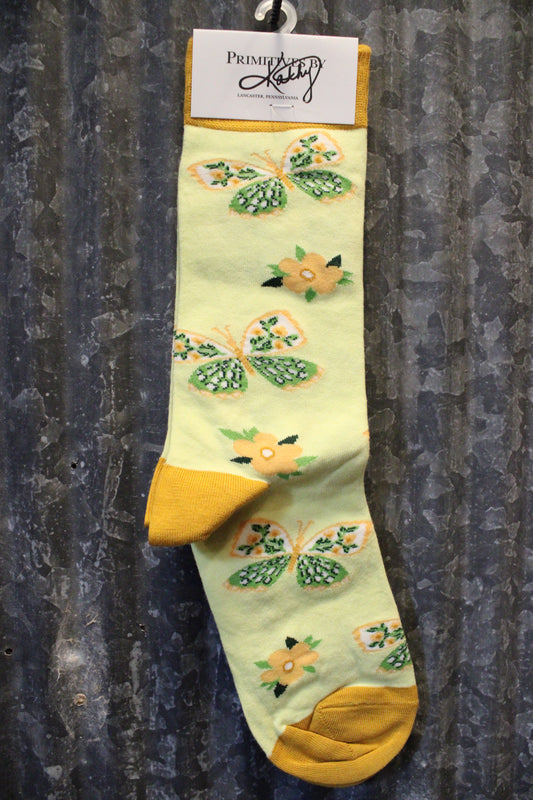 Yellow Butterfly Socks