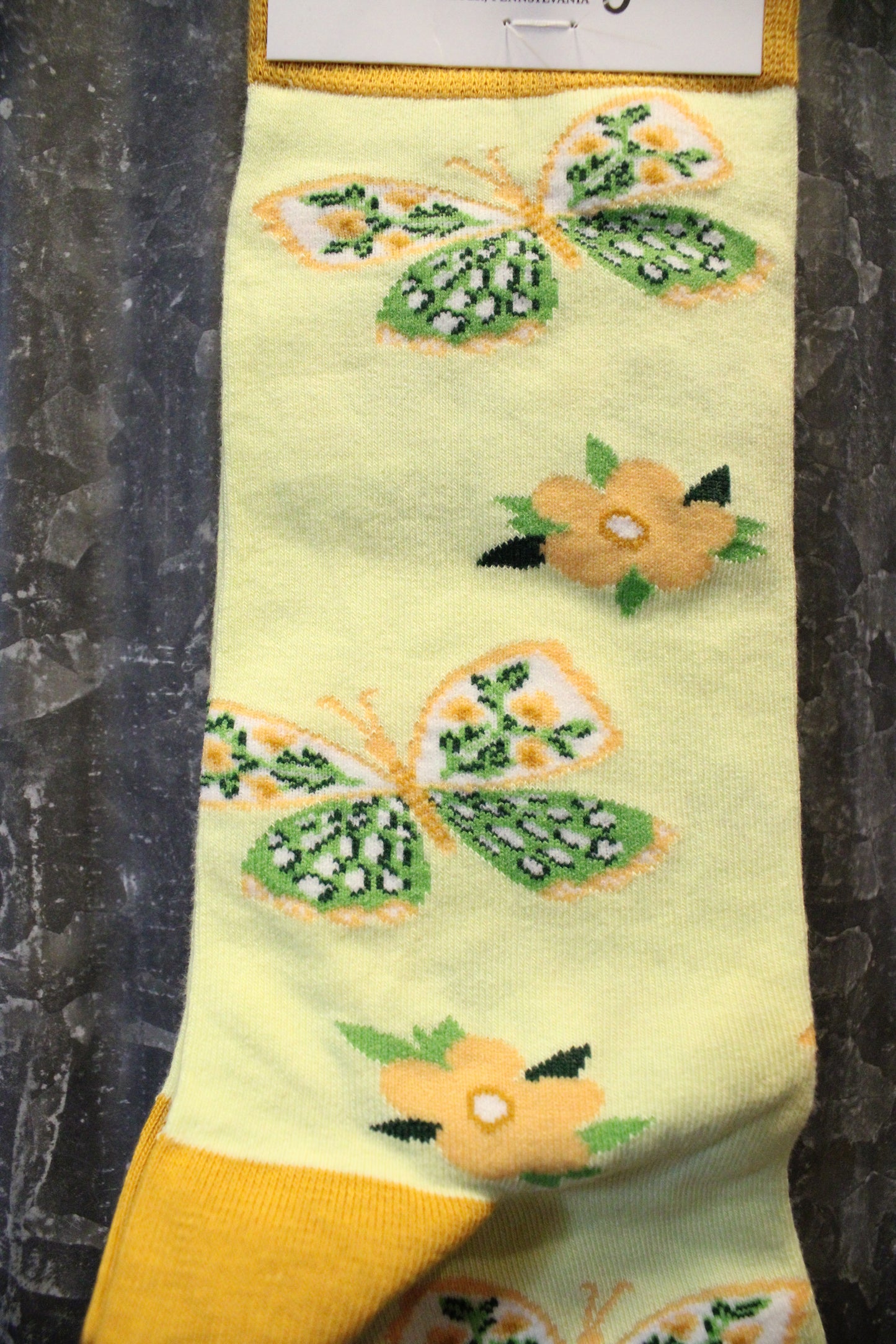 Yellow Butterfly Socks