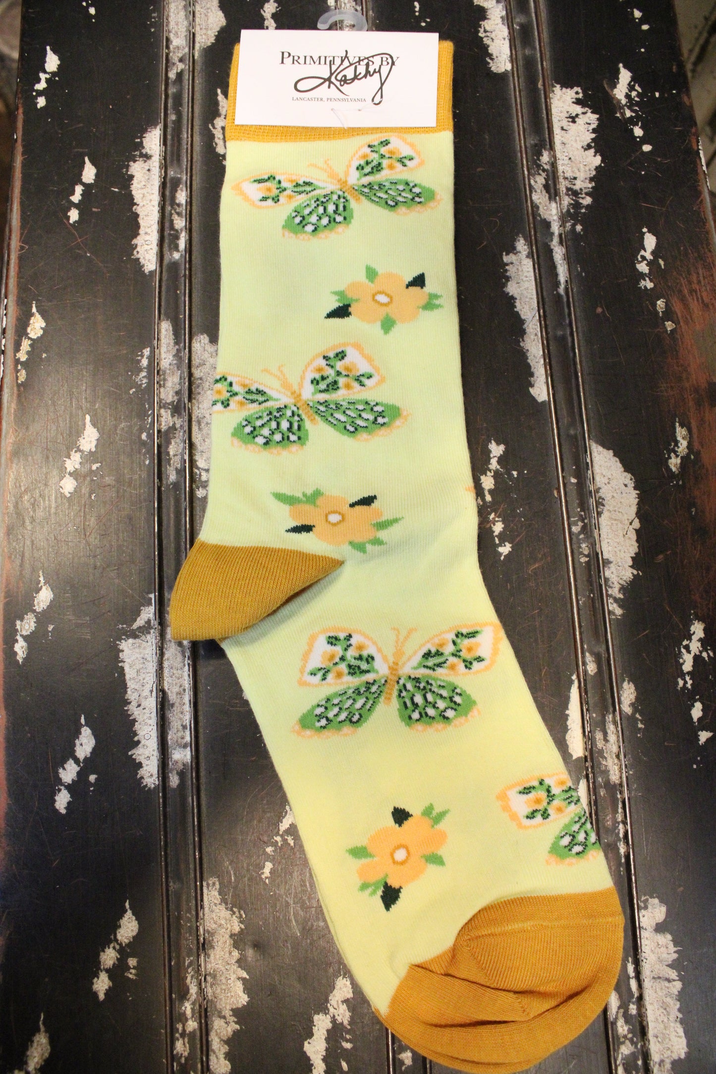 Yellow Butterfly Socks