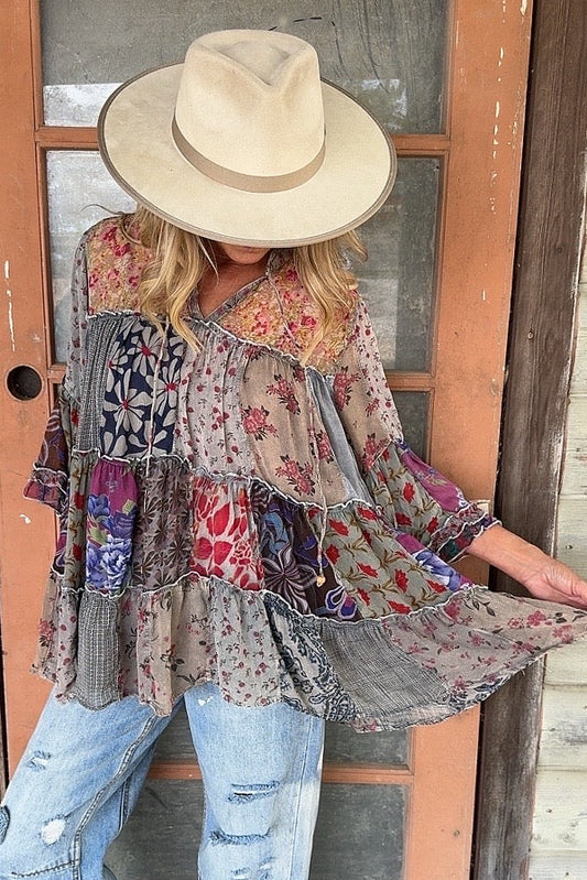 Weekend Hippie Island Patchwork Tunic