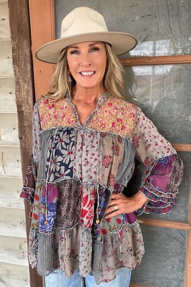 Weekend Hippie Island Patchwork Tunic