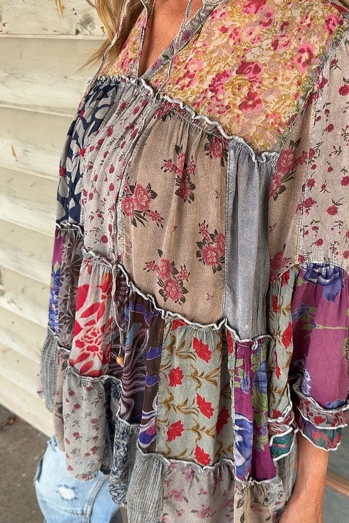 Weekend Hippie Island Patchwork Tunic
