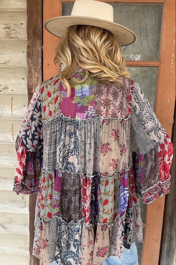 Weekend Hippie Island Patchwork Tunic